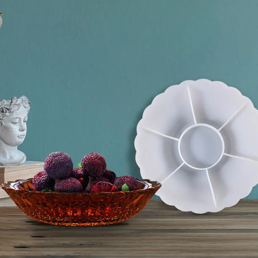 

Lace Dish Mold Crystal Epoxy Handmade Silicone Transparent Non-stick Fruit Tray Mold Casting Tools