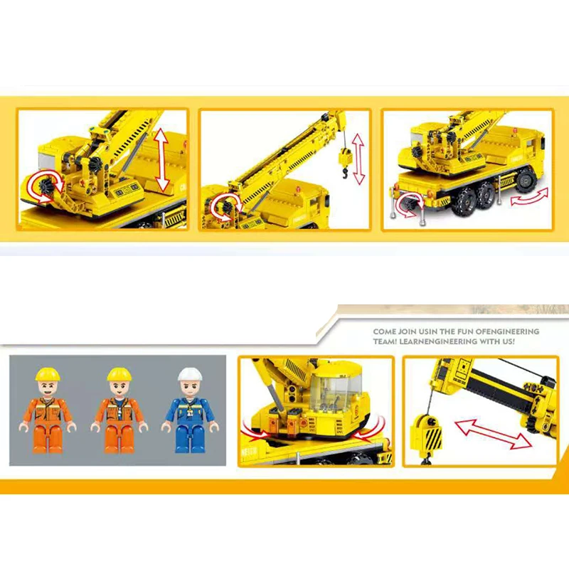

Engineering Bulldozer Crane Excavator Building Blocks City Construction vehicle car Toy For Children kids gift