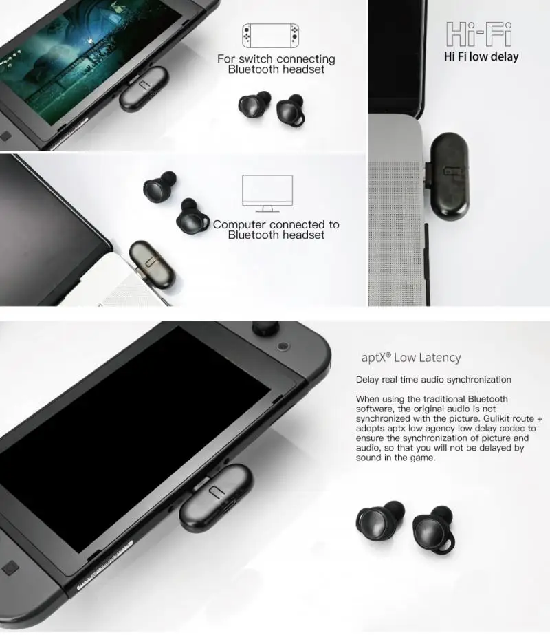 

2021 New Route + Pro GB1 Pro Wireless Bluetooth Adapter USB Transmitter Receiver for Nintend Switch