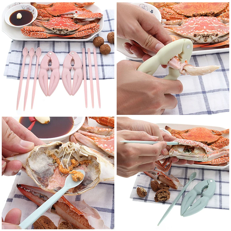 

Seafood Tool 8pcs/set Professional Seafood Tool Plastic Spoon Crab Lobster Crab Cracker Shell Opener Kitchen Accessories