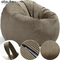 thick cotton corduroy lazy sofa pouf cover adults big beanbag chair envelope puff sac lump recliner floor corner seat futon