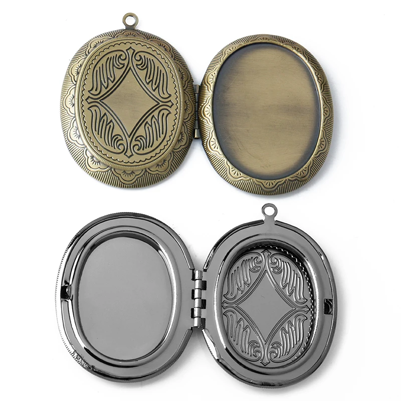 Матовая отделка Бронзовый черный античный посеребренный медальон для