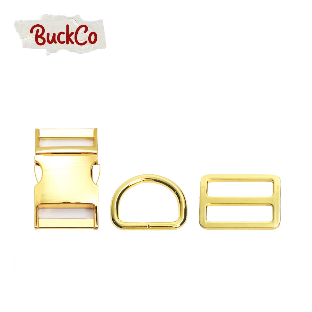 Conjunto de accesorios para collar de perro y mochila, set de 50 unids/lote con hebilla de metal, en D y anillo tri-glid, accesorio de bricolaje de 8 colores de 15mm a 30mm y 4 tama&ntilde;os-3