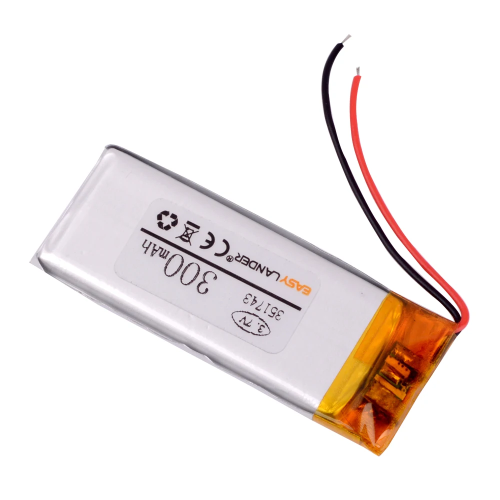 351743 3,7 V 300 мА/ч, Перезаряжаемые литий-полимерный литий-ионный аккумулятор Батарея пенал для ручек MP3 MP4 игровой плеер динамик игрушки bluetooth гарнитура 351645