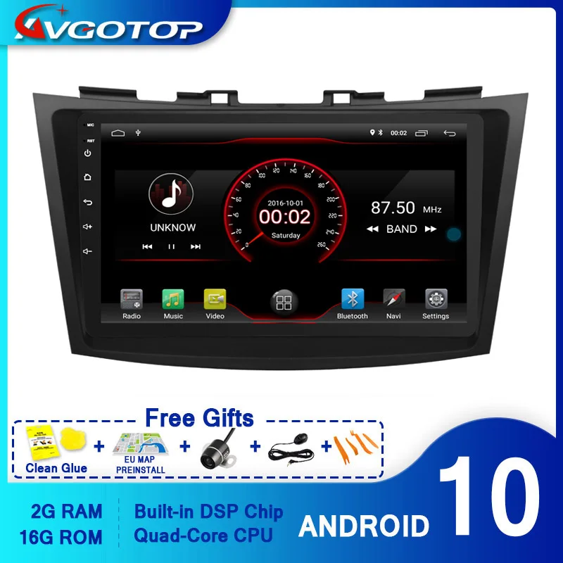 AVGOTOP Android 10 Bluetooth GPS автомобильный Радио dvd плеер для SUZUKI SWIFT 2013 2016|Автомагнитолы| |