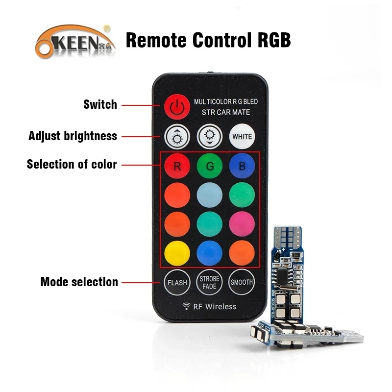 Светодиодсветодиодный лампы OKEEN T10 W5W с радиоуправлением Автомобильные