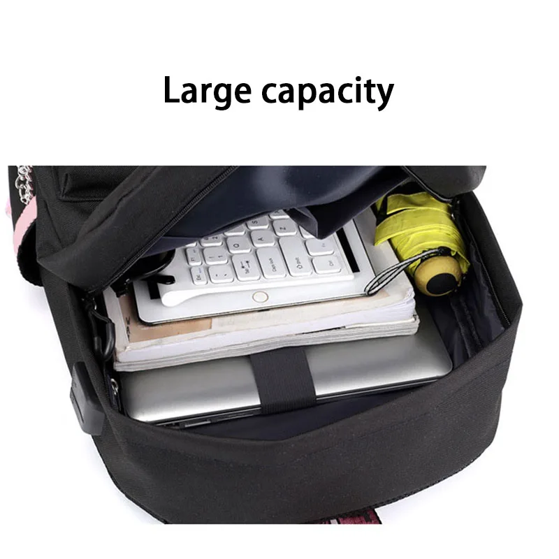 

IMIDO Luminous Stranger Things Backpack for School Students Large Capacity Girls Travel Bags Usb Charging Shoulder Backpacks