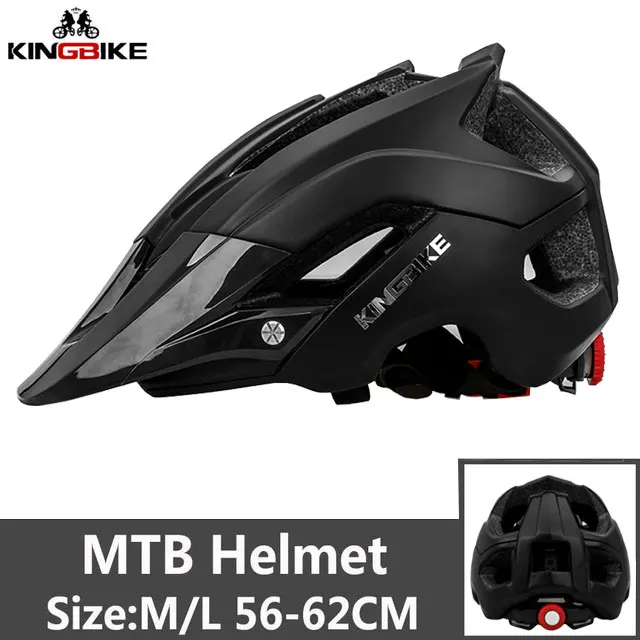 KINGBIKE шлемы для велоспорта,, для женщин и мужчин, mtb шлем, шлем для велоспорта, cascos bicicleta mtb casco ciclismo, гоночные шлемы для велосипеда - Цвет: J-654-Black-ML