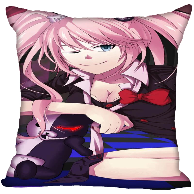 Аниме Danganronpa наволочка атласная ткань квадратная Подушка на молнии чехлы для