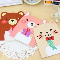4pcslot little cartoon notebook simple note portable book student stationery