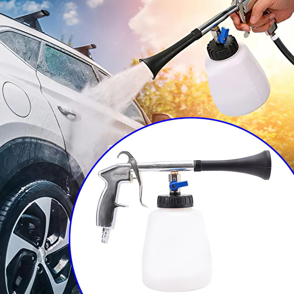 

High Pressure Clean Gun With Bottle Auto Gun Air Pulse With Brush Car Cleaning Gun Surface Interior Tornado Tool Kit With Bottle