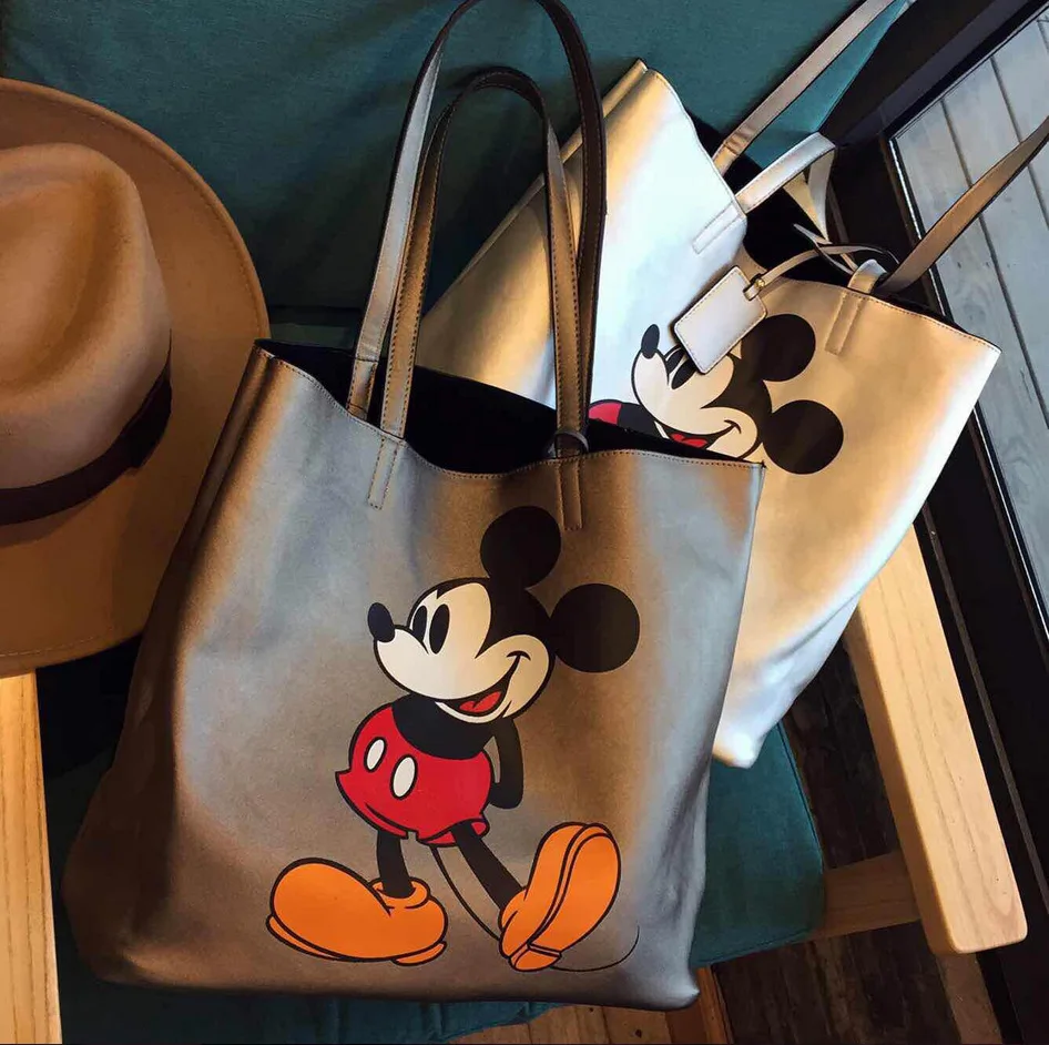 

Disney Mickey Mouse Cartoon Large Capacity bag Shoulder Shopper lady handbag women shopping Leisure Fashion crossbody bags