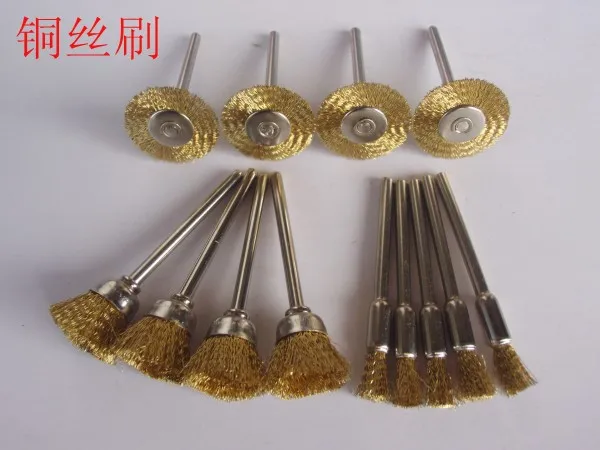 

Fixmee 15PC Wire Brass Brush Brushes Wheel Dremel Accessories for Rotary Tools