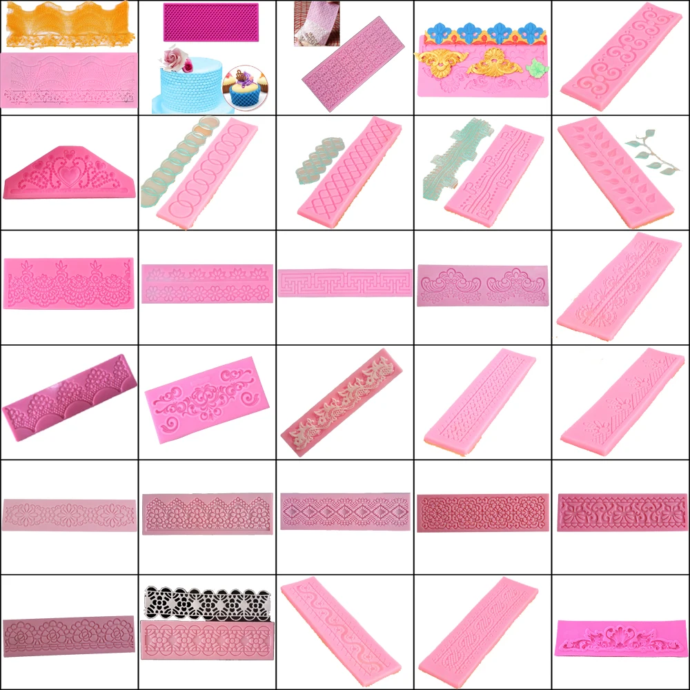 Цветочная форма Кружева силиконовая для торта мастика сахарная Свадебная