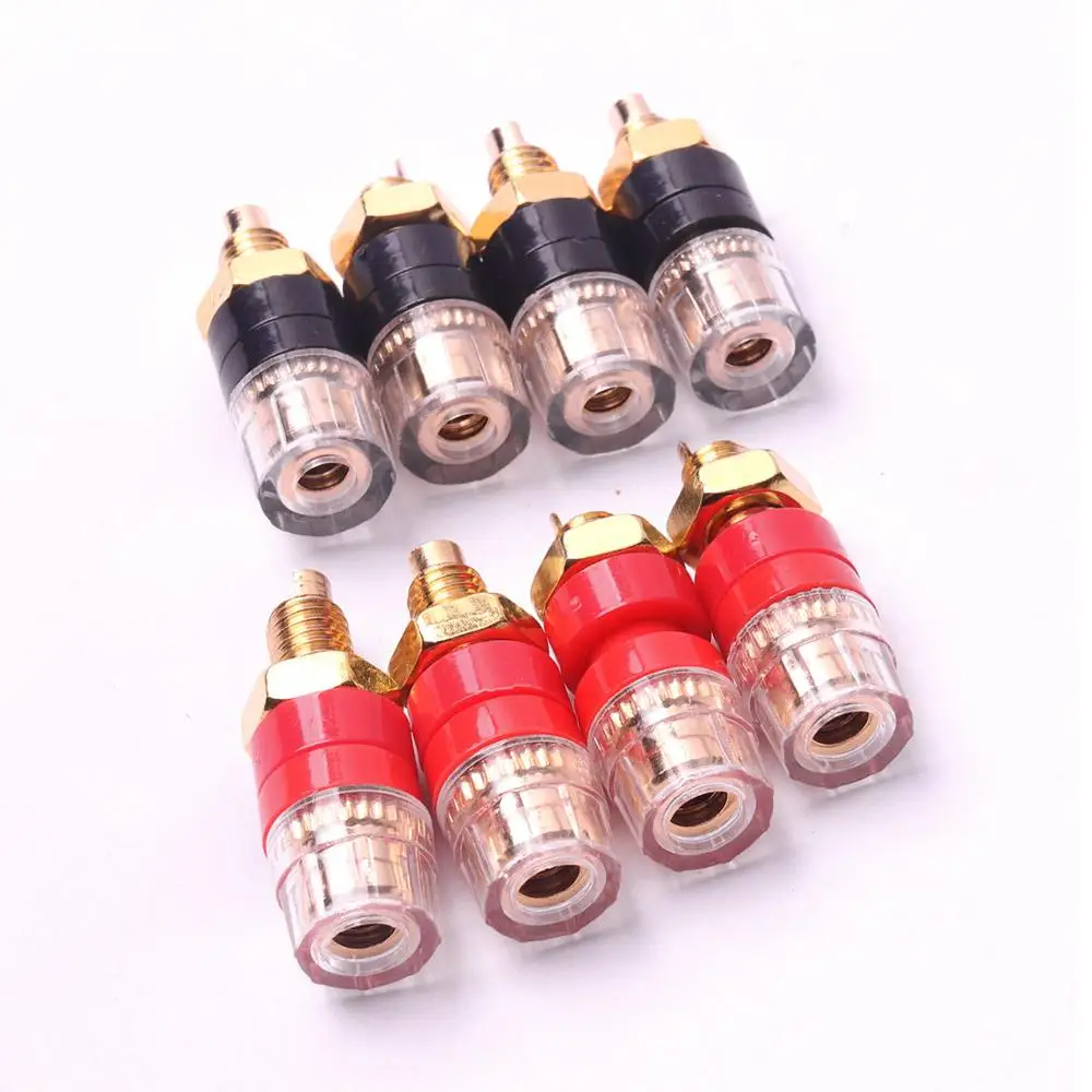 8 шт. усилитель Акустический кабель банан разъем красный + черный 30 мм Лопата