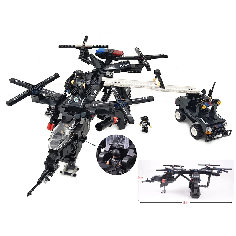 SWAT модель самолета Вертолет городской полиции автомобиль строительные блоки для