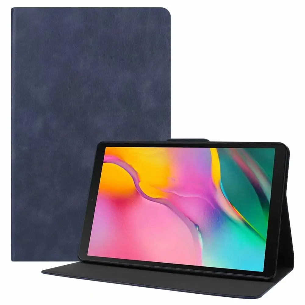 shen lan-niu pi wen Премиум кожаный чехол для samsung Galaxy Tab A 10,1 SM-T510 SM-T515 T510 T515, чехол-подставка для samsung Tab A 10,1 - Цвет: shen lan-niu pi wen