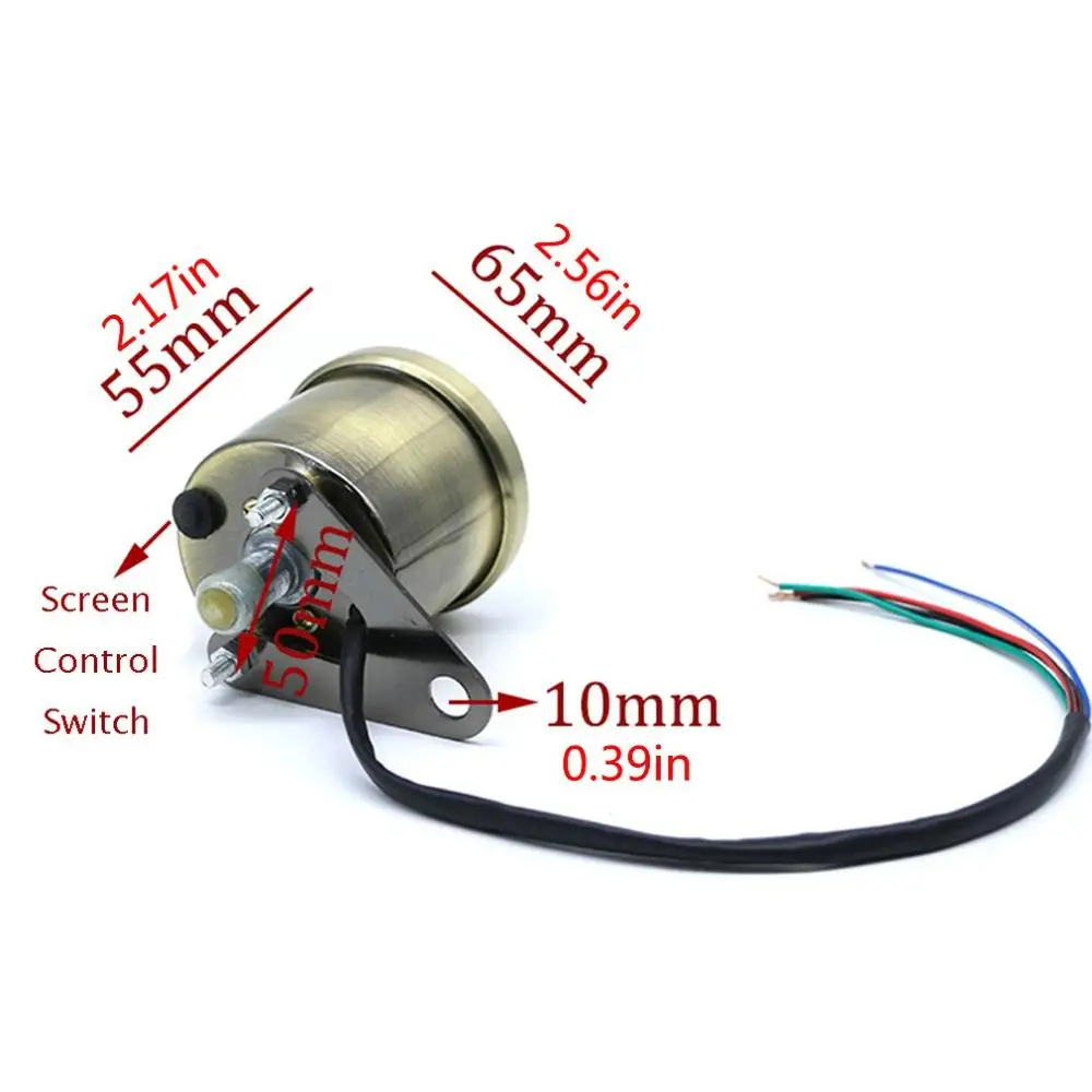 Универсальный мотоцикл цифровой спидометр Ретро ЖК одометр кафе гонщик Тахометр
