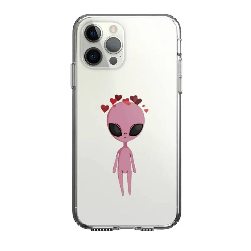 

Alien Space Phone Case For Iphone 5 6 7 8 11 12 Plus XR X XS SE2020 11/12PRO Max Transparent Cases