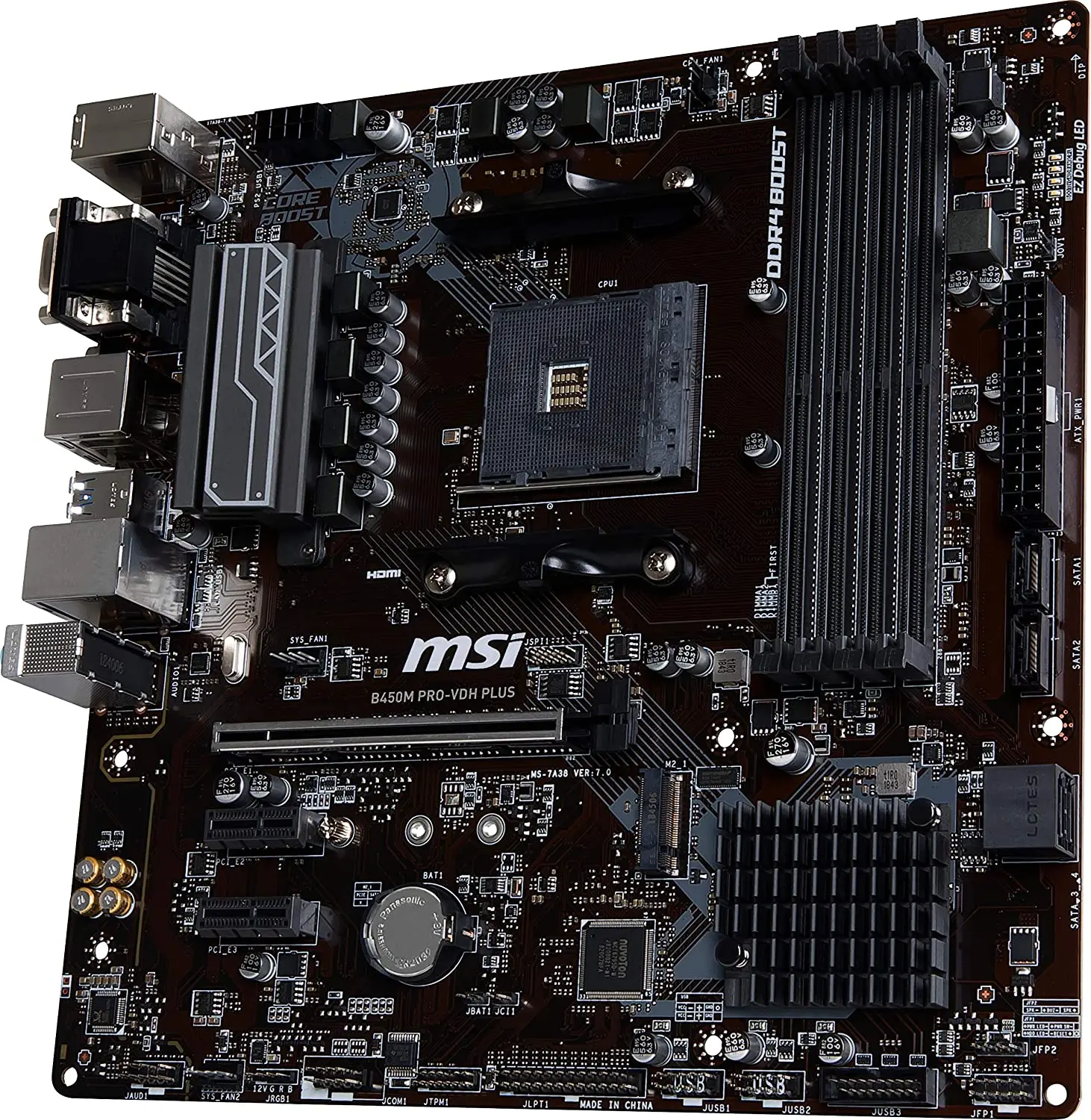 Bestellen MSI B450M PRO-VDH PLUS Motherboard DDR4 64GB AMD B450 Buchse AM4 PCI-E 3,0 M.2 USB 3,1 Micro ATX Verwendet Intel Motherboard