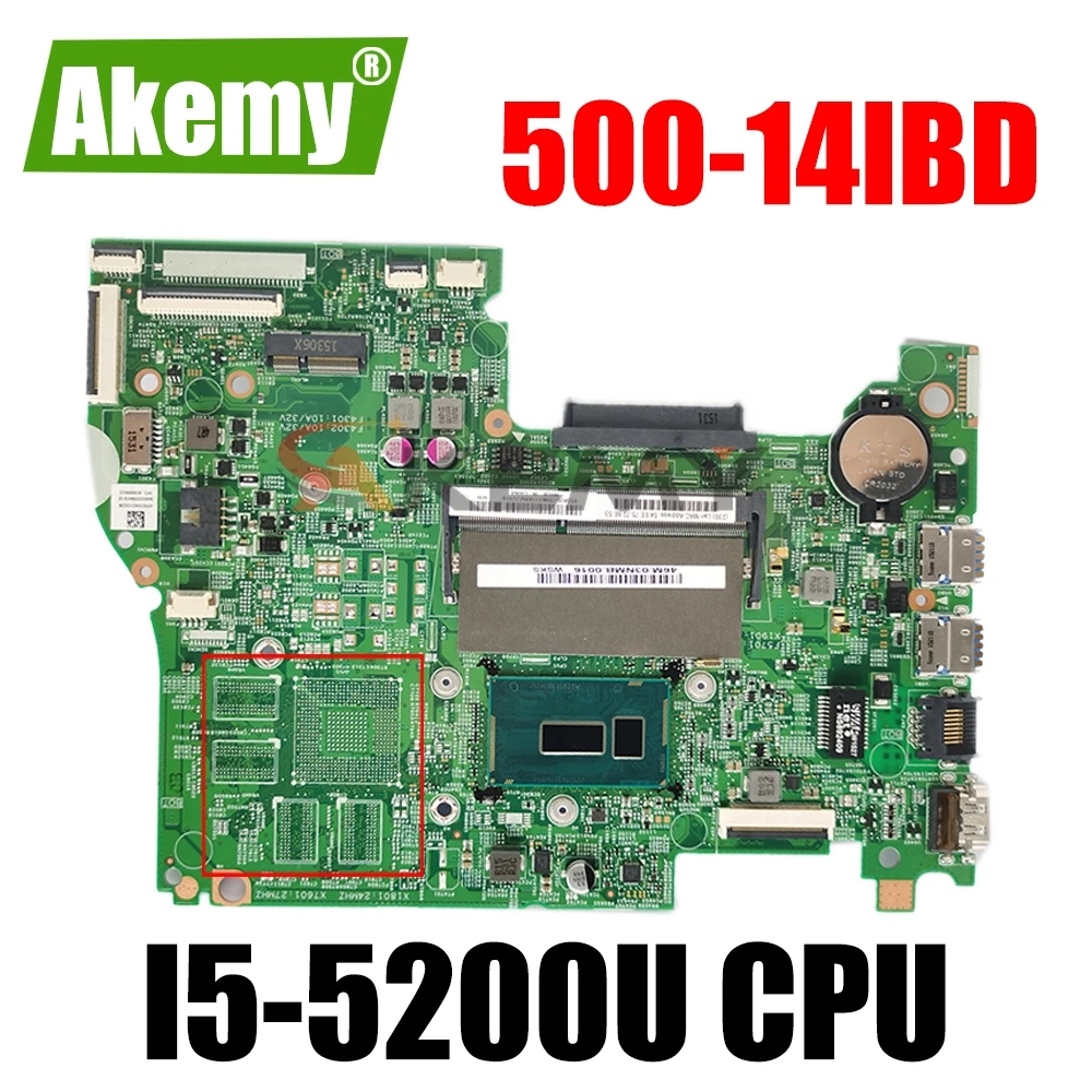 

LT41 MB 14217-1M лаптоп материнская плата для ноутбука Lenovo YOGA 500-14IBD FLEX3-1470 (14 дюймов) оригинальная материнская плата I5-5200U GM
