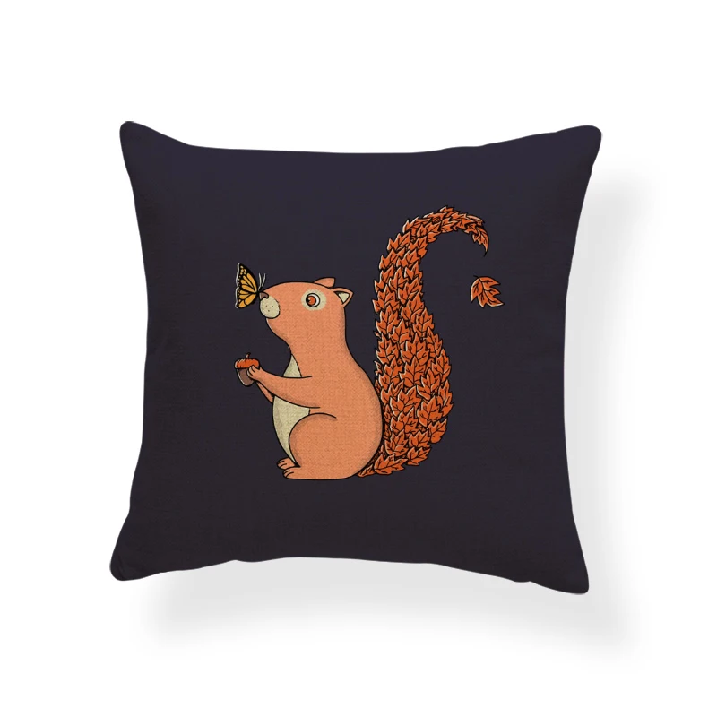 Милая аниме подушка для животных чашка кошка лиса клен белка ленивый Бостон