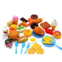 rctown 34pcs children kitchen toys cutting fruit vegetable plastic drink food kit kat pretend play early education toy for kids