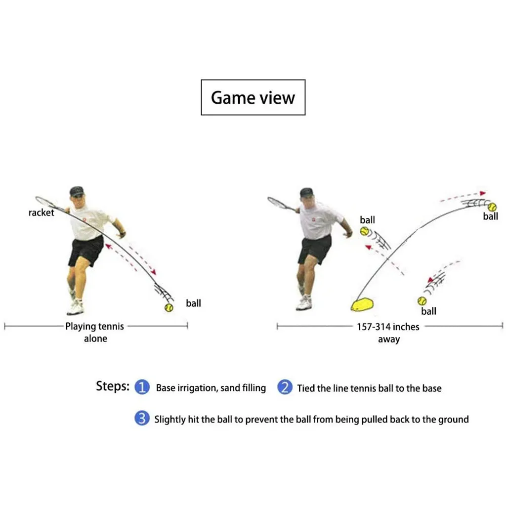 

Singles Tennis Training Tool Exercise Tennis Ball Sport Self-study Rebound Ball With Tennis Trainer Baseboard Sparring Device