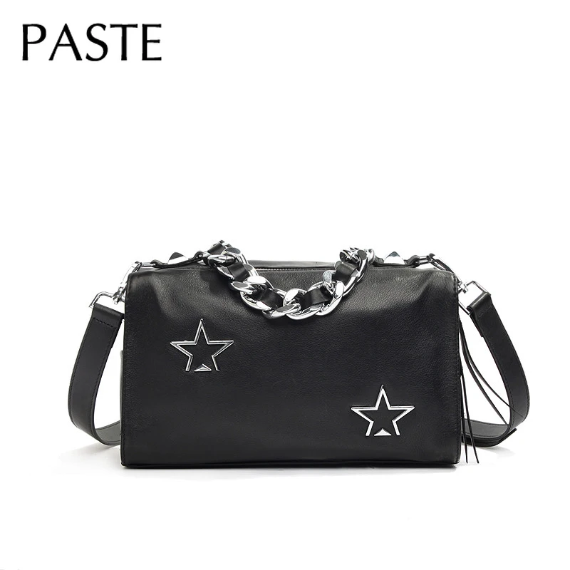 Большая цепочка со звездами дизайнерская сумка с верхними ручками 100%