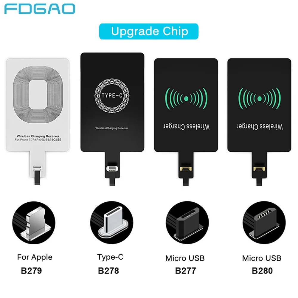 FDGAO Qi Беспроводное зарядное устройство Pad Coil Универсальный беспроводной зарядный Модуль приемника для iPhone 6 7 Plus samsung Xiaomi huawei type-C
