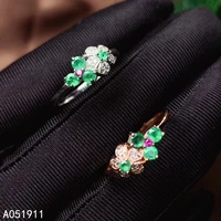 kjjeaxcmy fine jewelry natural emerald 925 sterling silver new gemstone women ring support test trendy