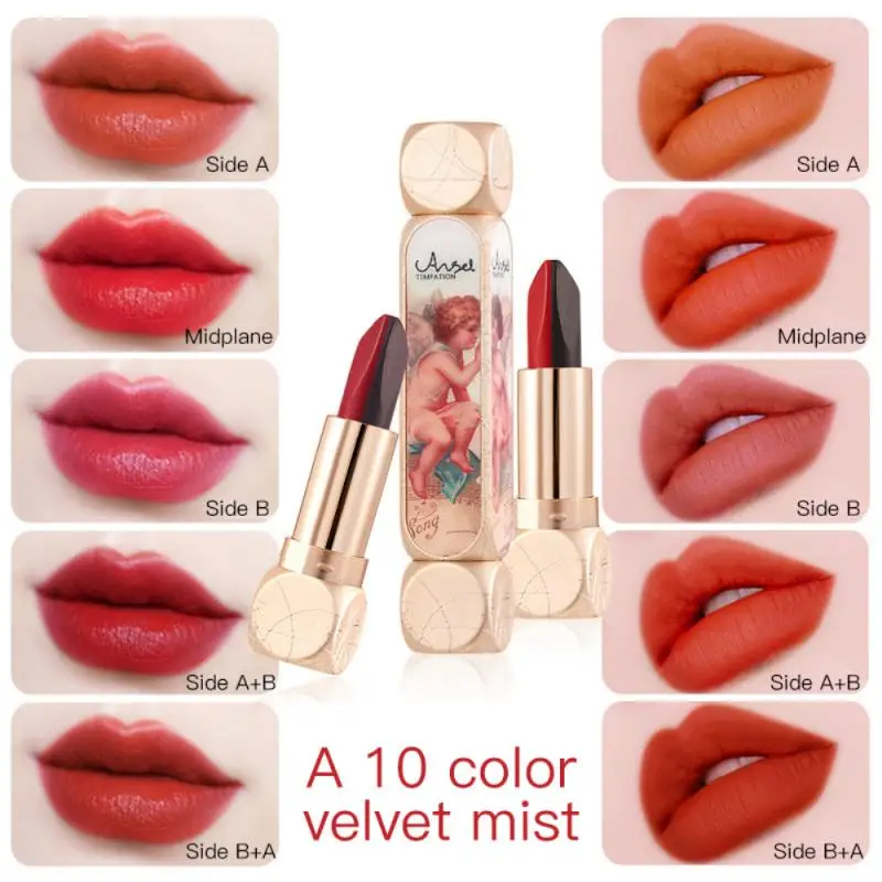 

1pc Ten-color Lipstick Matte Discoloration Lip Gloss Waterproof Long Lasting Non-stick Cup Whitening Makeup Cosmetics Gift