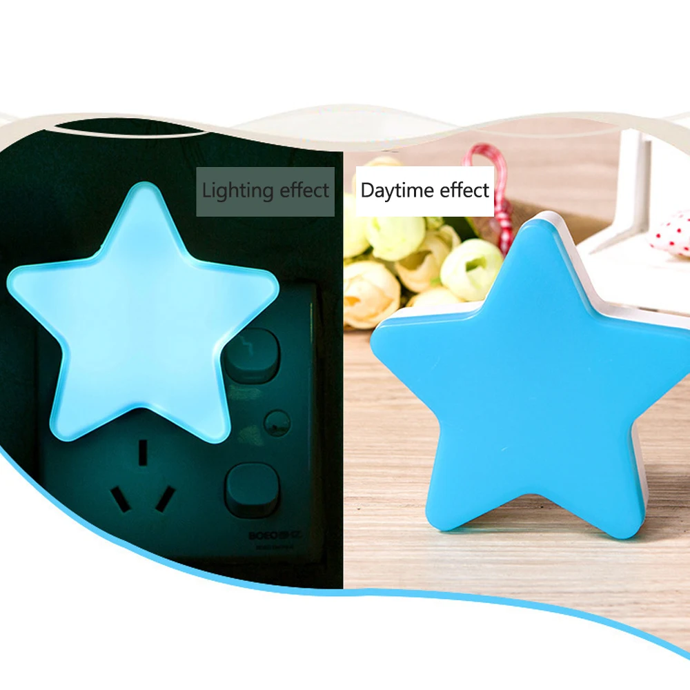 4 вида цветов мини Звезда светодиодный Ночной светильник с ЕС/штепсельная вилка