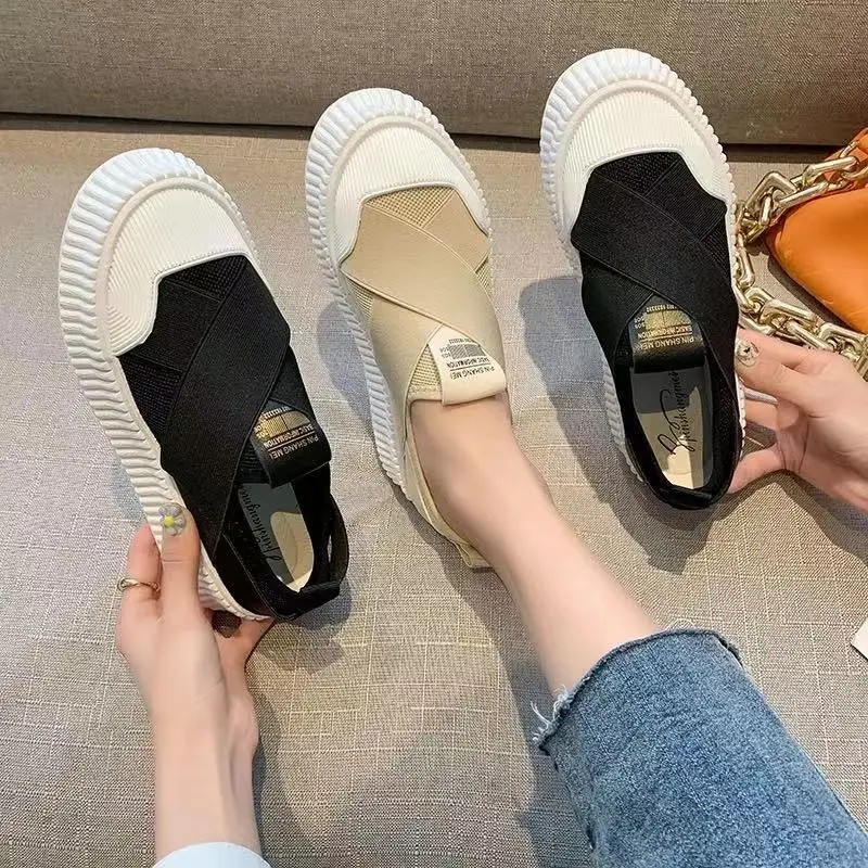 

2021 Woman Shoes New Solid Color Sneakers Thick Bottom Vulcanize Brief Thin Shoes Fashion Breathable Casual Shoes Shallow Shoes