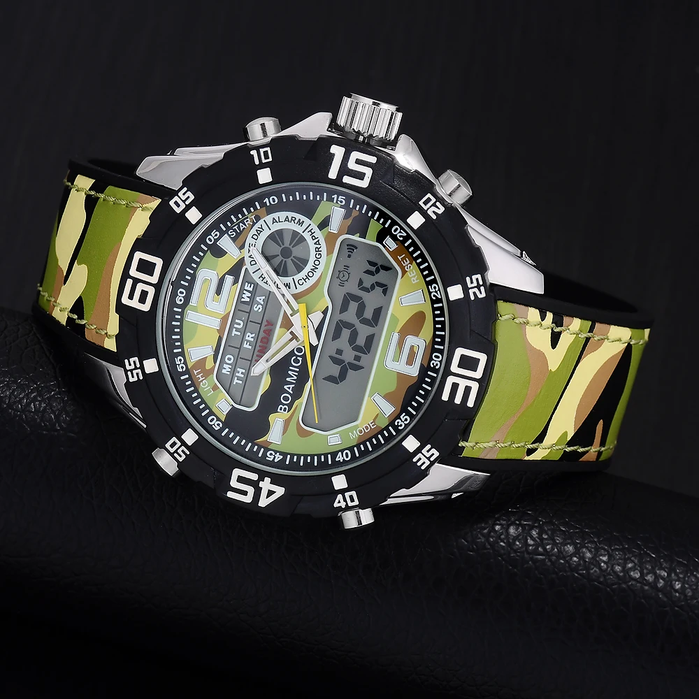 BOAMIGO мужские часы военные цифровые аналоговые кварцевые спортивные с