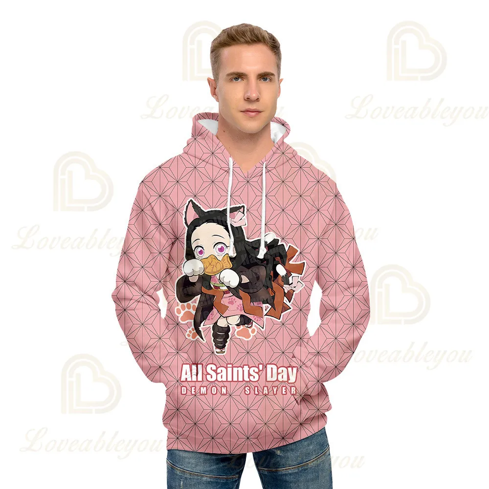 

Fashion Men Hoodies 2021 Spring Autumn Male Female Casual Hoodies Sweatshirts Demon Slayer:All Saints' Day Hoodies Tops