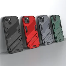 Holder Case For iPhone 13 Cover For iPhone 13 Capas PC Bumper Kickstand Shockproof Back Cover For iPhone 11 12 13 Pro Max Fundas