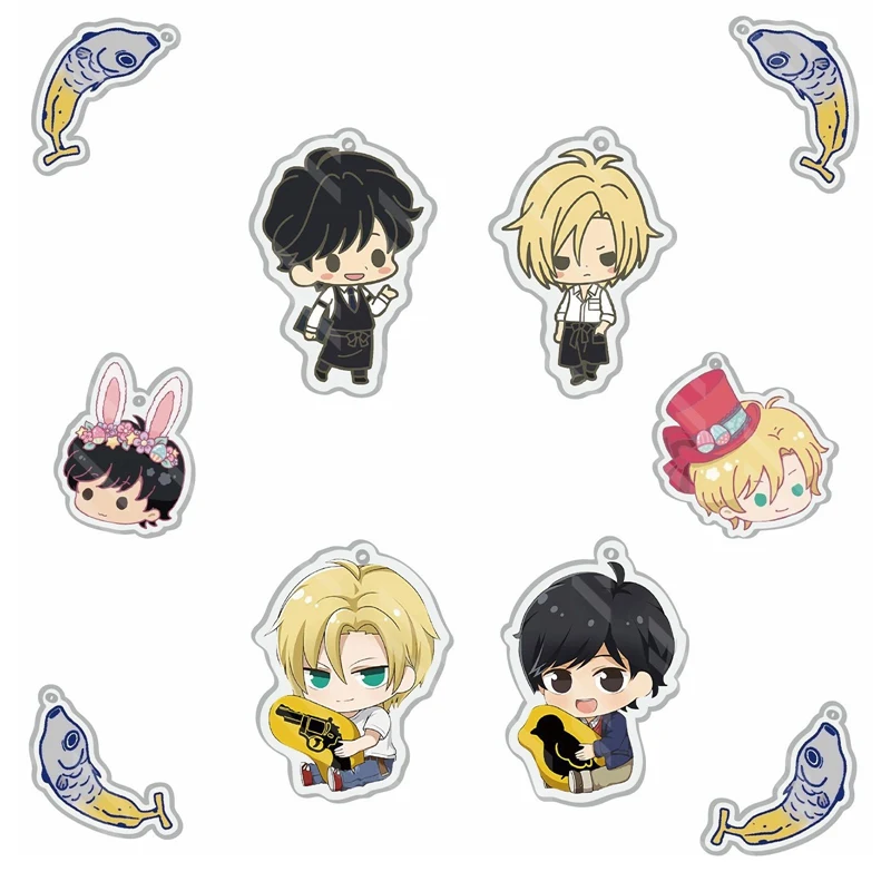 

2021 Japan Anime Banana Fish Ash Lynx Okumura Eiji Cosplay Cartoon Acrylic Keychain Phone Charm Pendant Keyring Xmas Gift