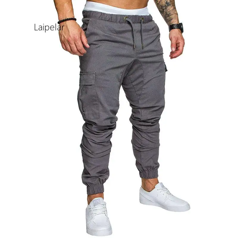 

Autumn Men Pants Hip Hop Harem Joggers Pants New Male Trousers Mens Joggers Solid Multi-pocket Pants Sweatpants M-4XL