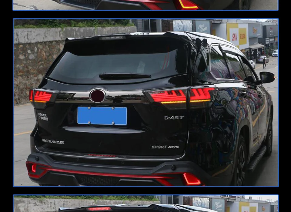 Задний фонарь для автомобиля Toyota Highlander- светодиодная сигнальная лампа Противотуманные фары DRL дневные ходовые огни тюнинг автомобильные аксессуары