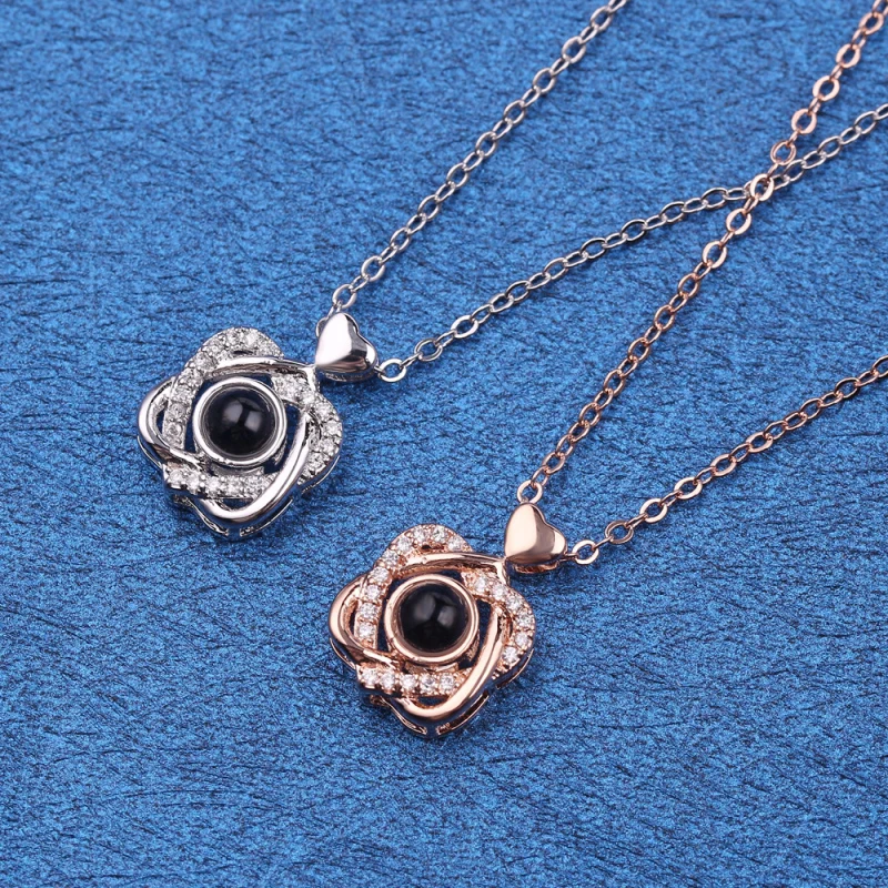 Ожерелье с подвеской в виде цветка Я тебя люблю на 100 языках | Украшения и