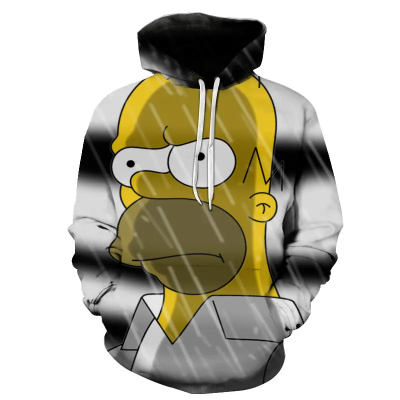 

3D Cartoon printing Hoodies Cute Homer Simpson And his Son Anime Hoodie Series Men / Women Autumn and Winter Sweatshirt Hoodies