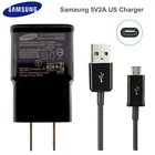 Оригинальное зарядное устройство Samsung Galaxy с USB, 5 В, 2 А, американский настенный адаптер 100 см, кабель Micro Usb для S4, S6, S7 Edge, j7, j5, j4, j3, Note 4, 5, A10
