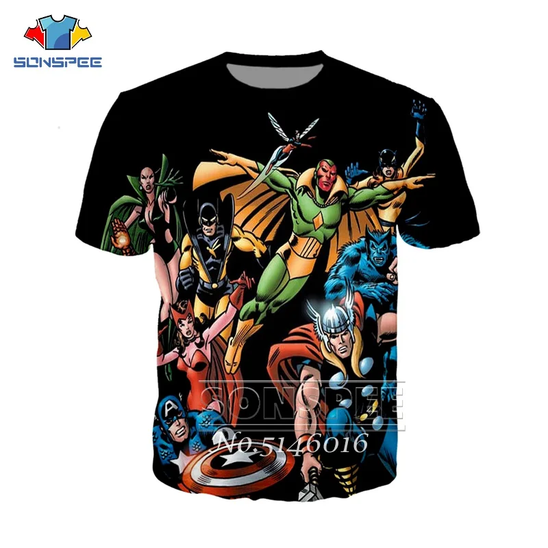 SONSPEE 2019 новый дизайн футболка для мужчин/женщин Мстители эндигра 3d Принт футболки