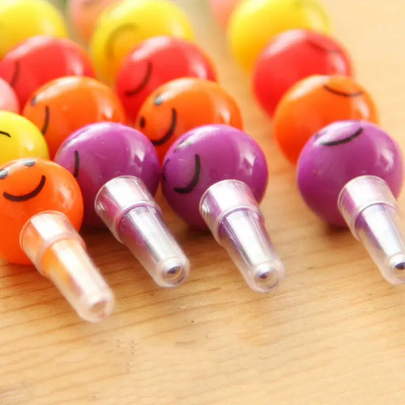 

5PCS Crayons Sugar-Coated Haws Cartoon Graffiti Pen Stationery Kids Gifts Wax Crayon Pencils School Supplies 7 Colors