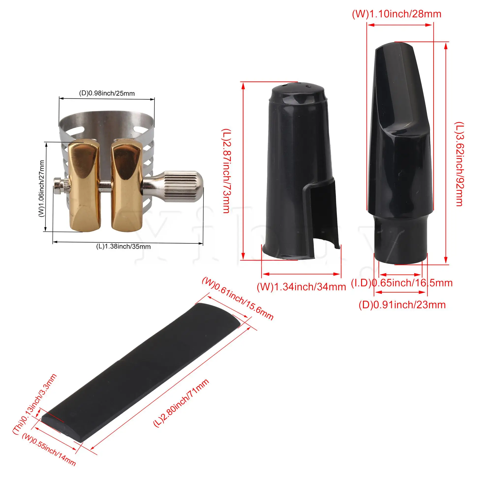 

Yibuy Saxophone Parts Reed Repairer Trimmer Set with Resin Alto Saxophone Reed