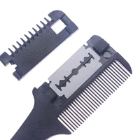 professional hair razor comb black handle shaving cutting thinning comb tool hair styling accessories