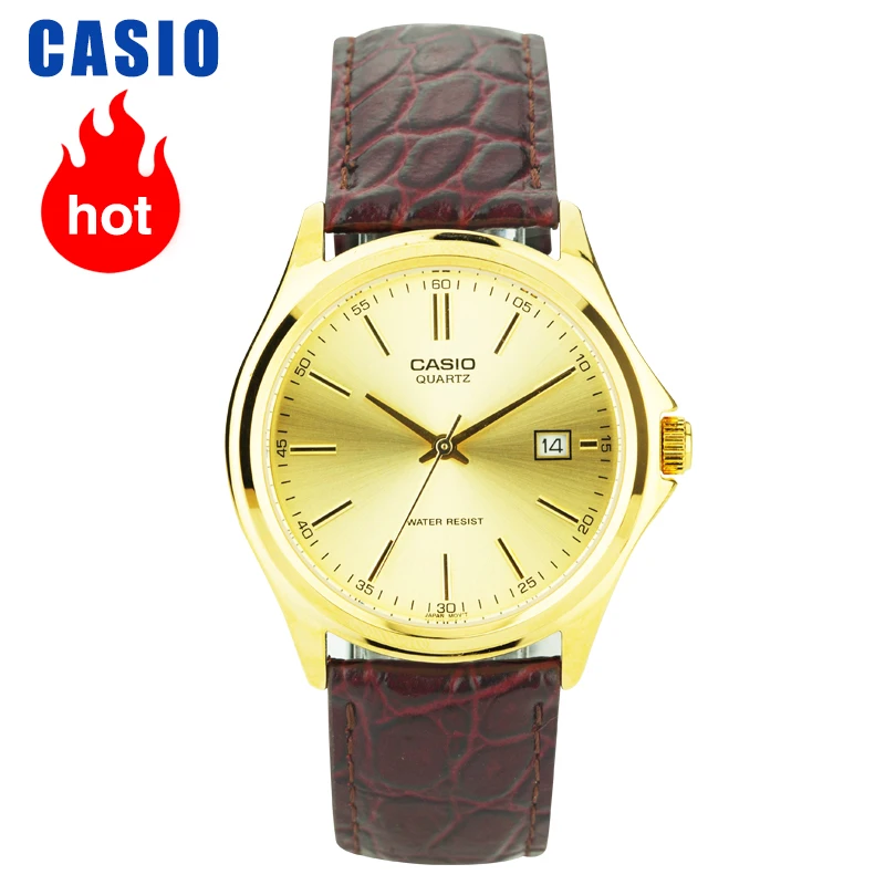 

Casio watch brown leather grain pointer calendar quartz men's watch MTP-1183Q-9A