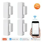 Tuya Smart Home WiFi датчик для двери дверь открытойзакрытый детекторы Совместимость app-уведомление с Alexa Google Home смар App