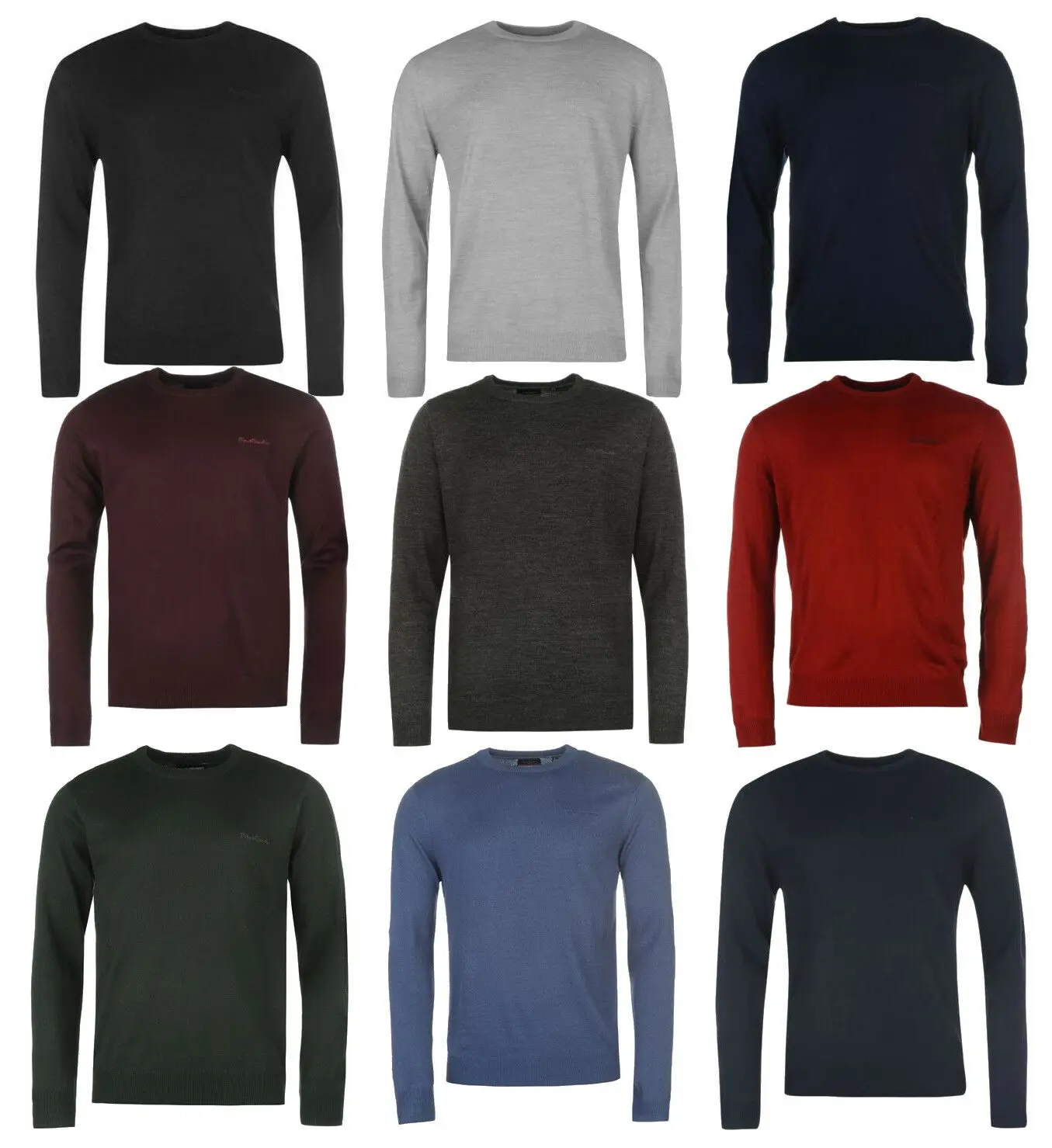 

Pierre Cardin Mens Crew Neck Knitted Jumper New Long Sleeve Sweater Pullover Top
